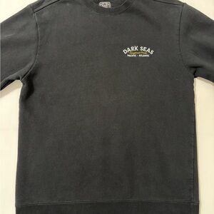 Dark Seas Division Escrito Heavyweight Crew Fleece in Black Pacific Atlantic